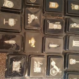 approx 51 collectable miniature clocks,all different designs. they are all new but may bew batteries as they have just been stored in a box. they are £3 each, i do not post!!