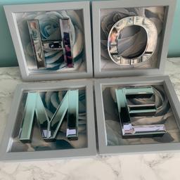As seen, 4 piece mirrored home wall art. Used but lovely condition. Had these hand made for myself so they are completely unique won’t find else where 