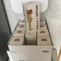 Stella Artois beer glasses.New in box.12 glasses in te box.Collection only.