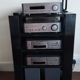 Sony stacker stereo system, comes with black heavy glass stand and remote control, all in perfect working order and excellent clean condition, expensive when purchased,