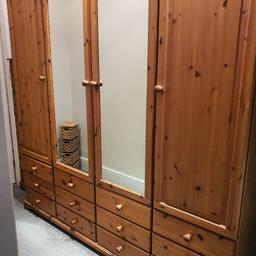 large pine wardrobe with mirrors
minor marks
Good condition
