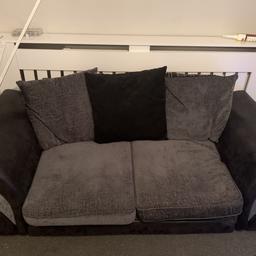 Black and grey sofas
Scatter cushion back.
Chrome feet