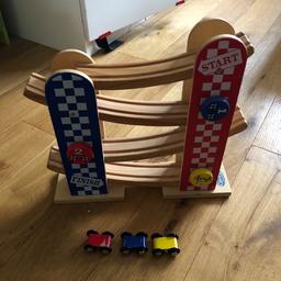 Sturdy wooden toy from Carousel, my boys used to spend a good while playing with it.