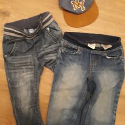 Linke Jeans Gr. 86, einzeln 3 Euro 
rechte Jeans  H&M Gr. 92, einzeln 3 Euro 
Stylische Schildmütze H&M Gr. 92, einzeln 3 Euro