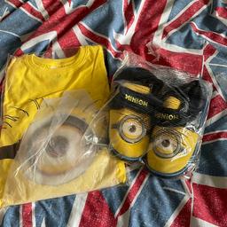 Brand-new minions pyjamas and slippers brought from Avon but never got round to wearing them pjs are 7-8 years and the slippers are a size 12-13.