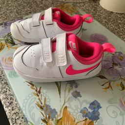 Pink and white Nike trainers size 7.5
