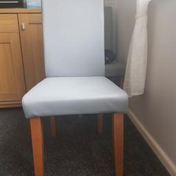 BRAND New- amazing condition 
Set of 6 leather grey dining chairs. Only selling as I do not need chairs as already had a set of 6 chairs. 
Chairs originally brought from Argos. 
Collection only in Water Orton, Warwickshire.
