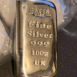 100grams or 3:5ounces of fine silver 999.9 pure