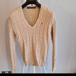 RALPH LAUREN SPORT, CABLE KNIT, BEIGE, V NECK, RED LOGO EMBOSSED LADIES ,SIZE SMALL JUMPER.
EXCELLENT CONDITION
PIT TO PIT: 18.5INCHES
DOES NOT INCLUDE POST OR DELIVERY IN PRICE
FROM A PET AND SMOKE FREE HOME
PLEASE SEE OTHER LISTINGS