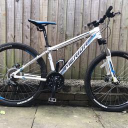 Merida Matts 6.15 Mountain Bike
Small Frame
26” Wheels
Good condition
Disc Brakes
Front Suspension 
Rides well 
First to see will buy 

Any questions please ask

(WILL BUY & PART EXCHANGE FOR CARRERA, VOODOO, CUBE, BOARDMAN, SPECIALIZED, CLAUD BUTLER, GT, GIANT, PINNACLE ETC)