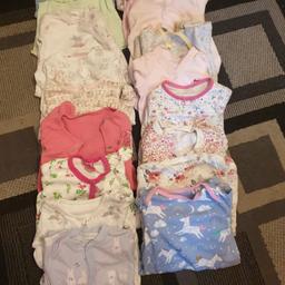 over 100 items all in clean condition 
baby grows.
outfits 
hats 
trousers and leggings 
jackets jumpers and t shirts  some only worn once