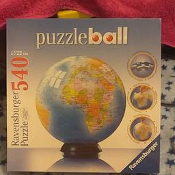 (New never opened still has plastic round it )

Ravensburger Puzzleball - The World

Features & details

•A unique new 3D puzzle concept
•The strong and durable plastic puzzle pieces fit together very well
•Each ball comes with its own display stand
•The pieces are also numbered on the back to help complete the puzzle
•Piece count: 540 pieces
• Finished Puzzle Size: 22cm diameter ball
.
Collection b13 Moseley
⭐check out what else is on my page by clicking on my name. ⭐ grab a bargain ⭐
If you ha
