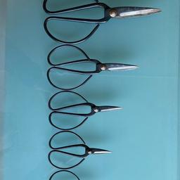 Set of genuine Japanese forged steel bonsai scissors. 5 pairs in the set.
