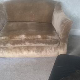 Gold Cuddle Chair with Feather Cushions. Very Comfortable. Very Heavy Cuddle Chair. Would Need Two People to Remove. Beautiful piece of Furniture. Collection Only Please.