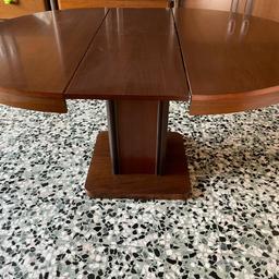 * Tavolo in legno rotondo allungabile (ovale) lunghezza diametro 116 tavolo chiuso lunghezza aperto 154x116xh78