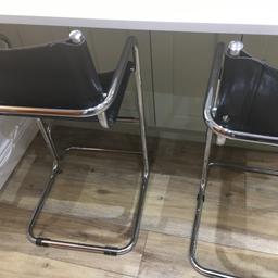 4 Genuine leather bar stools in good used condition