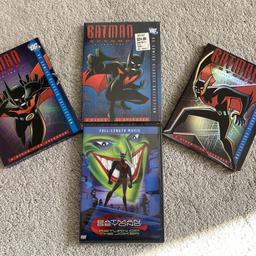 The complete series of Batman Beyond including the full uncut version of Return of the Joker

These are Region 1 USA DVD’s and will only play on multi regional or modded DVD Players.