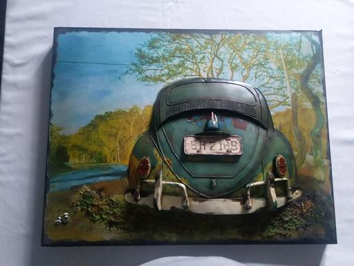 Buy & Sell Staffordshire Stoke-on-Trent - Photos for Vintage Metal 3D Green VW Beetle Wall Art