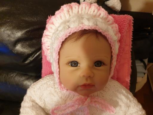 Buy & Sell West Midlands Solihull - Photos for Baby Crochet Hat with Frill White Pink
