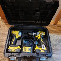 Used Few Times look like new
2020 year
Drill brushless
Impact brushless
2x 5ah battery
Charger
Dewalt T-stak box
Collection only