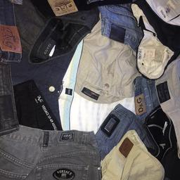 Wholesale joblot of 20 branded jeans, trousers and shorts (Gucci, Prada, Versace, D&G, Hugo Boss and more)
Different sizes of 20 men and women jeans, trousers and shorts
Most of them in very good condition and some has light faults in different places.

Notice: Please don’t waste your time and mine because I won’t sell them separately! I’m selling them as a wholesale hence the low price.
