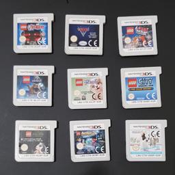 Nintendo 3ds lego games like new all working condition.you can cheak and buy.
you can get each 5 only.
lego batman 3
lego city undercover yhe chase began
lego jurassic world
lego movie
lego star wars
lego cars 2
lego Avengers
lego friends
nintendo Dogs+Cats
you can call for inquire.07748728172