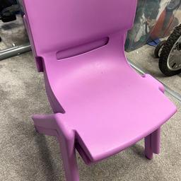 Lilac plastic chairs
Child size
Perfect for in or outdoor play
£2.50 each or all 4 for £8
Collection only