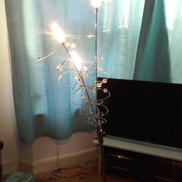 Lovely 3 lamp standing lamp.Stainless steel and plastic balls. Collection or deliver locally.Reduced for quick sale £3.00