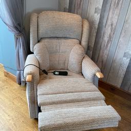 Electric recliner armchair with usb socket. Adjustable headrest, lumbar support back support and leg rest as seen on controller. Purchased for £1125 around 6 month old as seen on receipt in photos. Hardly used in perfect condition.