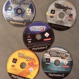 5 PlayStation 2 PS2 Pro Evolution Soccer Football GAMES 

Games GAME only as Pictured. It has been used watched played. Sold as is.

Collection is from Winchester Town Centre. Can Post At Cost. Accept Postal Order or Cash On Collection. Message if interested.

(Or if you would like to send A SSAE Self Stamped Addressed Envelope With A LARGE STAMP On it along with Payment, Can Post it Back to you When receive it and Funds have cleared.