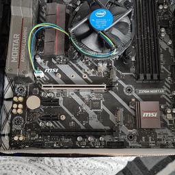msi mortar z370m motherboard with an i3 3.6 gig could, its a ddr4 board with onboard rgb lighting..has been taken out of a working gaming pc..also have a i5 660 3.3gig 1156 socket cpu
