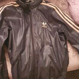 uk size 10 /12  blsck gold oroginsl addidas  jacket