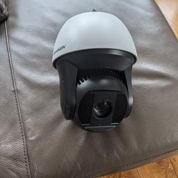 New (not in box) hikvision darkfighter 23x zoom cctv camera. Model is DS-2DF82231-AEL. Currently retailing at £1,400. Few minor scratches as shown in pictures.
Product Specifics
HIKvision 23x 2MP WDR Darkfighter IR PTZ Camera
1/1.9’’ Progressive Scan CMOS, 120db True WDR, Ultra-low illumination, VP (IK10), F1.5, 1/1 sec, AGC On: Color: 0.02 lux; B/W : 0.002 lux, 200m IR range, Optical Zoom: 23x, Focus: 5.9-135.7mm, 1280× 720: 25fps, Pan Speed: s, Pan Speed: 240°/s, AC24V/PoE