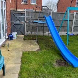 Used condition 
TP climbing frame with platform. 
Large slide with no splits.
Monkey bars can be added in different positions.

Rusting in a lot of areas. But not rusted tho. 
Please see pictures.

Buyer to collect and dismantle.