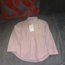 Brand new Ralph Lauren red & white pin stripes  shirts 
Size 3 years