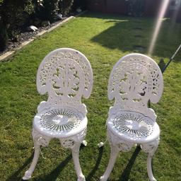 Two wrought iron chairs previous buyer could not collect , so please no time wasters I am a busy NHS frontline worker £30 the two 🌈
