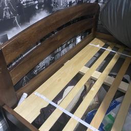 Double bed with mattress. It’s a wood frame. Hardly being used. In excellent condition.