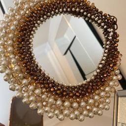 Beautiful statement necklace embellished with pearls. Collection only