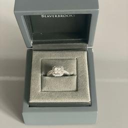 cost £3200.. from beavabrooks..platinum.. OFFERS..ring size.. i....cluster halo