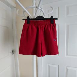 Shorts „Puma“ Sport Life Style Dark Red Colour Good Condition

Actual size: cm

Length: 33 cm measuring from waist front

Length: 37 cm measuring from waist back

Length: 35 cm measuring from waist side

Volume Waist: 60 cm - 80 cm

Volume Hips: 78 cm - 82 cm

Size: 28 ( UK ) Eur 152 cm, US L

Shell/Material: 100 % Polyester

Mesh: 100 % Polyester

Made in Cambodia