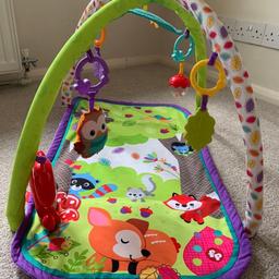 Baby play mat with sensory toys and battery operated musical melodies toy.

In excellent condition and box included.