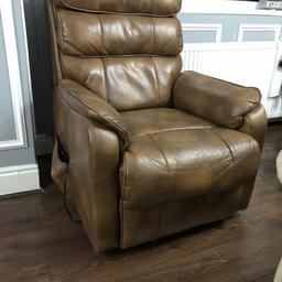 Electric leather Mobility Chair

Reclines independently
Footrest rises independently
Rises to almost a standing position for ease of getting up

Comes apart simply into 2 pieces for transportation

Excellent condition