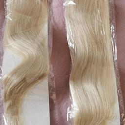 beautiful hair extensions in blonde colour 60. never been used new in pack 2 packs available. Best reasonable offer can be taken. for PayPal payments please click collection and I will still post. thanks