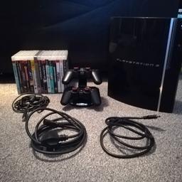 Selling a PlayStation 3 with games and all the wires to plug and play and with 2 controls and charging stand collection only please don't drive