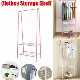 Clothes Rail Rack Garment Dress Hanging Display Stand Shoe Rack Storage Shelf/Open Wardrobe 
Colour - Pink 

Accidentally purchased this clothes rack not realising the measurements for my used space. Still within packaging. Not worth the hassle to send it back. 

Collection from B63 area. 
Happy to deliver with small additional cost.