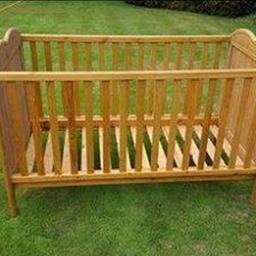 Solid Pine Cot
Minimal damage, superficial scratches
Carousel Design Bumper Set and Throw 
Colour slightly faded and ties worn
£100 for the Cot
£20 for the Bumper Set and Throw
Collection only Locksbottom