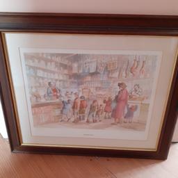 2 Margaret Clarkson framed prints
Both width 54cm, height 48cm
Chip shop and Sweet Shop scenes
Collection only from L15, Liverpool
£10 for the pair
