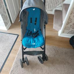 Blue joie stroller, in good condition. Comes with rain cover.
