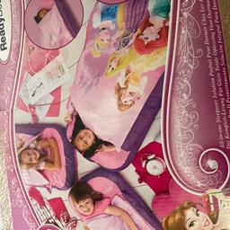 Used but still in good condition Disney princess blow up bed