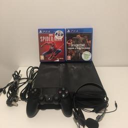 I am selling PS4 in excellent condition fully working I.e online, Nice clean, 

What's included? 

Original PS4 Console
All required cables
Original controller + charge cable
Headset
2 games (see pics)

Pet and Smoke Free

*Any questions, please ask*

Collection from B34 or I can deliver locally

Thanks